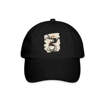 Kaffee Coffee Kaffeeliebhaber - Baseballkappe - Schwarz/Schwarz - Vorne