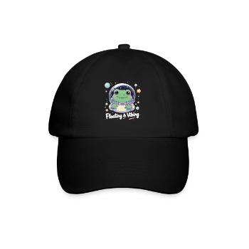 Floating & Vibing – Astronaut Frog in Space - Baseball Cap - black/black - Front