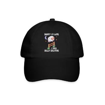 Sorry I'm Late I Was Dilly Dalying Lustiges Schaf - Baseballkappe - Schwarz/Schwarz - Vorne