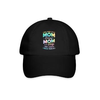 J’ai trois titres Tie Dye Funny Bonus Mom - Casquette classique - noir/noir - Devant