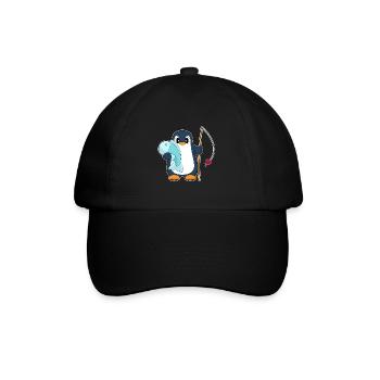 Pinguin Angler Fisch Angeln - Baseballkappe - Schwarz/Schwarz - Vorne