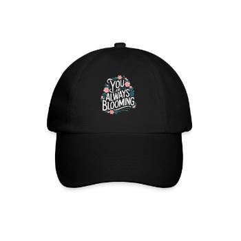 Du Blühst Immer Auf Blumenmotiv - Baseballkappe - Schwarz/Schwarz - Vorne