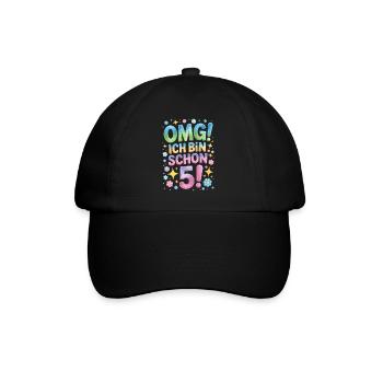 5. Geburtstag Mädchen OMG Ich Bin Schon 5 Jahre - Baseballkappe - Schwarz/Schwarz - Vorne