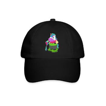 Unicorn Kite Flying Kite - Baseball Cap - black/black - Front