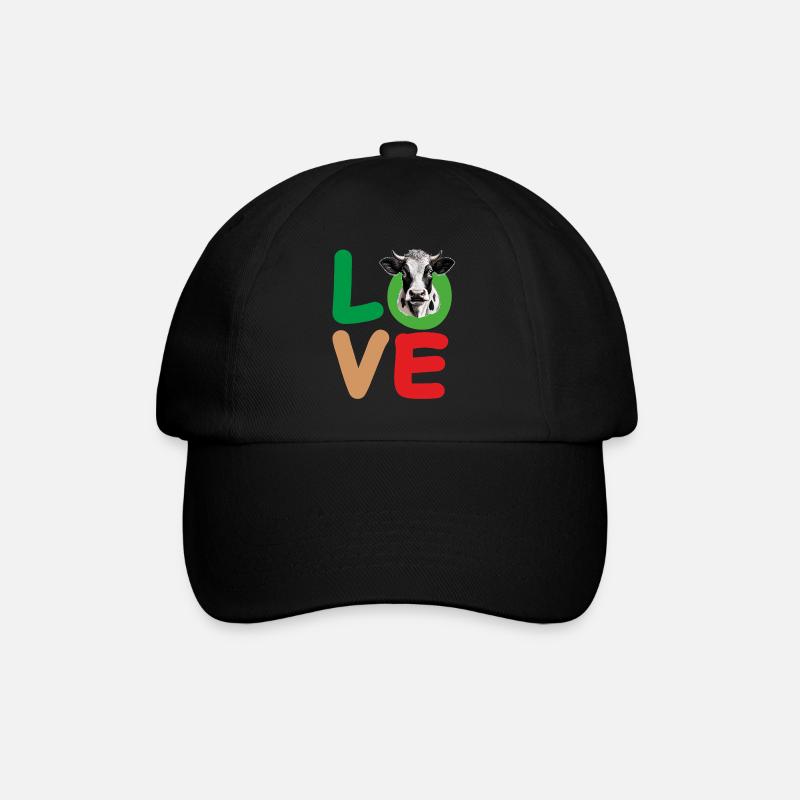 LOVE KUH - Baseballkappe - Schwarz/Schwarz