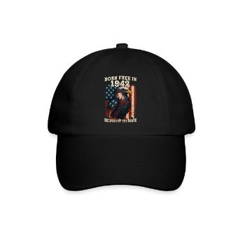 Né libre en 1942 – 83 ans Libre à cause de - Casquette classique - noir/noir - Devant