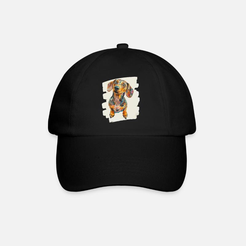 Dackel - Baseballkappe - Schwarz/Schwarz