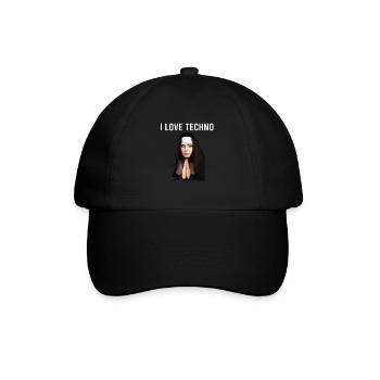 I Love Techno Nun - Baseball Cap - black/black - Front