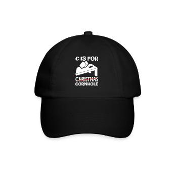 C Ist Für Cornhole Spieler - Baseballkappe - Schwarz/Schwarz - Vorne