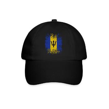 Flagge von Barbados, Barbados-Stolz - Baseballkappe - Schwarz/Schwarz - Vorne