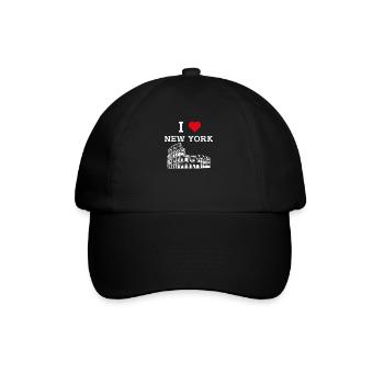 New York Lover Colosseum Heart Flagge Vereinigte Staaten - Baseballkappe - Schwarz/Schwarz - Vorne