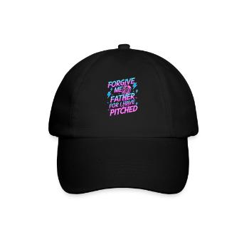 Pardonne-moi Père Baseball Pitcher Flame Design - Casquette classique - noir/noir - Devant