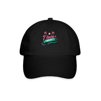 I Love Beach Cool Summer Design - Baseballkappe - Schwarz/Schwarz - Vorne