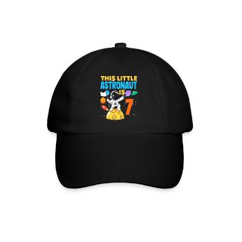 Un petit astronaute fête ses sept ans - Casquette classique - noir/noir - Devant