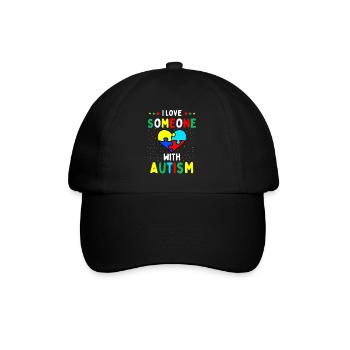 I Love Someone with Autism - Baseball Cap - black/black - Front