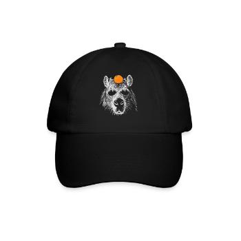Cool Capybara rongeur illustration orange fruit - Casquette classique - noir/noir - Devant