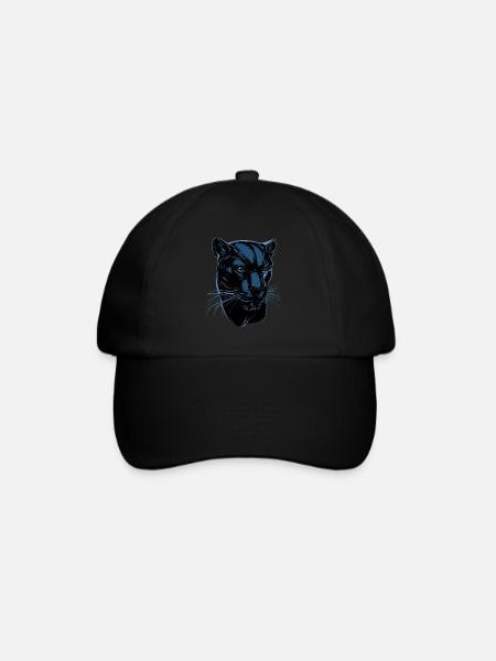 Panther Leopard Raubkatze Süße Großkatze Panter - Baseballkappe - Schwarz/Schwarz