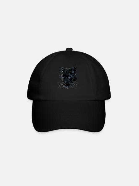 Panther Leopard Raubkatze Süße Großkatze Panter - Baseballkappe - Schwarz/Schwarz
