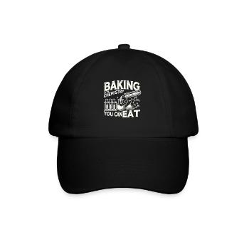 Backen - das ist Chemie, die man essen kann - Baseballkappe - Schwarz/Schwarz - Vorne