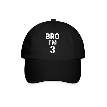Frère, j’ai 3 ans – Design d’anniversaire cool - Casquette classique - noir/noir - Devant