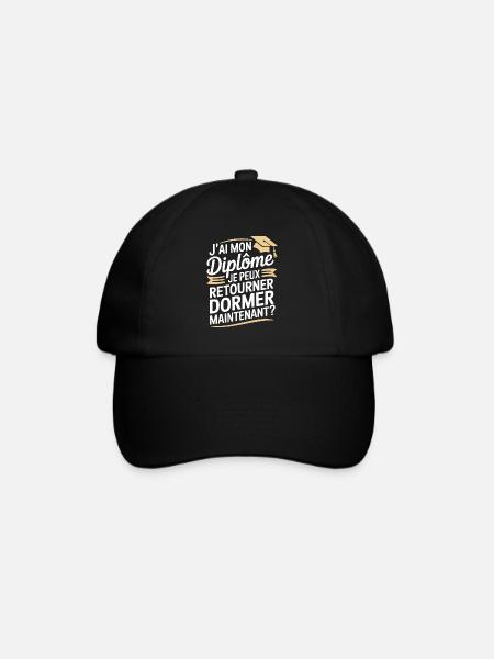 J’ai Mon Diplôme Je Peux Retourner Dormir Humour - Casquette classique - noir/noir
