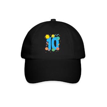 Space adventure for the 10th birthday - Baseball Cap - black/black - Front