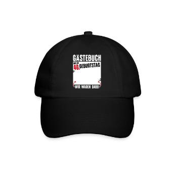 T-Shirt 40 Geburtstag Männer Geschenk 40 Jahre - Baseballkappe - Schwarz/Schwarz - Vorne