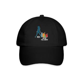 Ich & meine Follower – Katzenhumor Design - Baseballkappe - Schwarz/Schwarz - Vorne