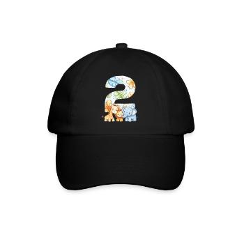 Jungle Animals Kids 2 Year Birthday Gift - Baseball Cap - black/black - Front