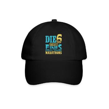 Läufer DIE 6 STUFEN EINES MARATHONS Laufen Lustig - Baseballkappe - Schwarz/Schwarz - Vorne