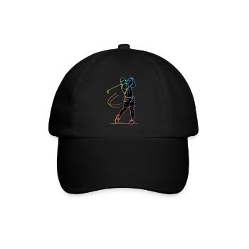 Golfer Silhouette Golf - Baseball Cap - black/black - Front