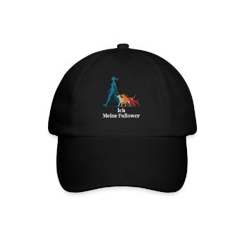 Ich & meine Follower – Hundehumor Design - Baseballkappe - Schwarz/Schwarz - Vorne