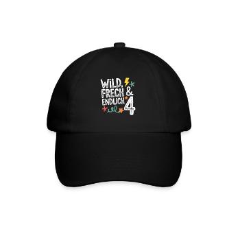 Wild, Cheeky & Finally 4 Years 4th Birthday - Baseball Cap - black/black - Front