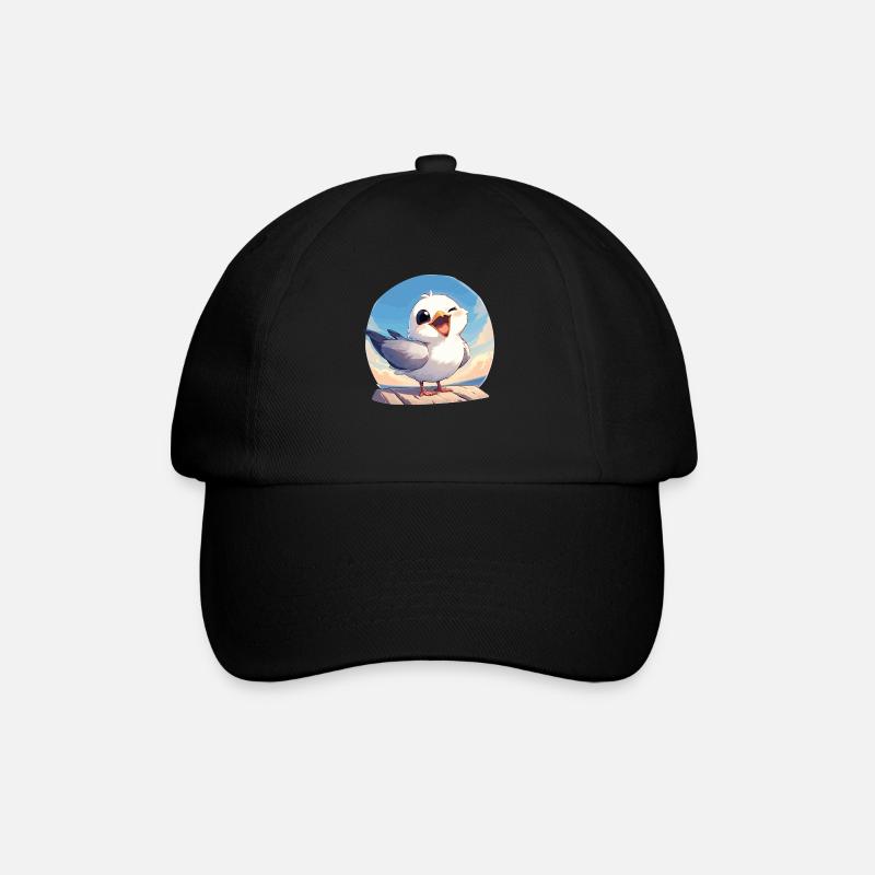 Möwen Möwe - Baseballkappe - Schwarz/Schwarz