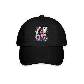 Douce Fée 6ème Anniversaire pour les filles - Casquette classique - noir/noir - Devant