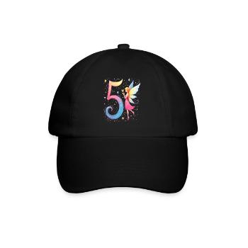 Douce Fée 5ème Anniversaire pour les filles - Casquette classique - noir/noir - Devant