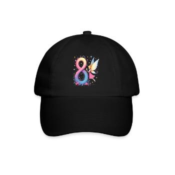 Douce Fée 8ème Anniversaire pour les filles - Casquette classique - noir/noir - Devant