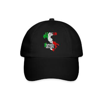 ITALIA AMORE IN THE HEART - Baseballkappe - Schwarz/Schwarz - Vorne