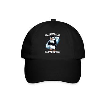 Good morning? Very thin ! Funny Penguin - Baseball Cap - black/black - Front