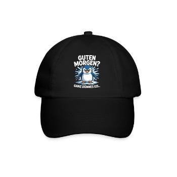 Good morning? Very thin ! Funny Penguin - Baseball Cap - black/black - Front