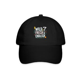 Sauvage, effronté et enfin 7 ans 7e anniversaire - Casquette classique - noir/noir - Devant