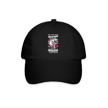 Norwegen Angeln Spruch Lustiges Design - Baseballkappe - Schwarz/Schwarz - Vorne