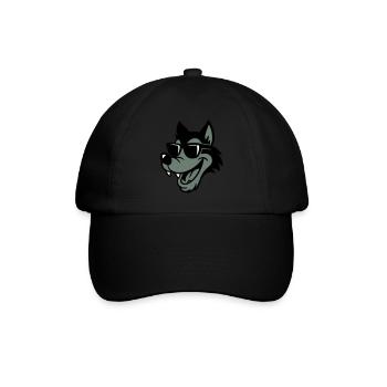 Wolf Comic - Baseballkappe - Schwarz/Schwarz - Vorne