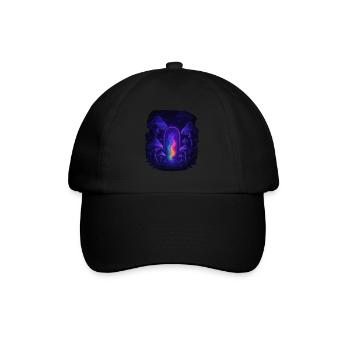 Magic Mushroom - Pilzwald Portal - Baseballkappe - Schwarz/Schwarz - Vorne