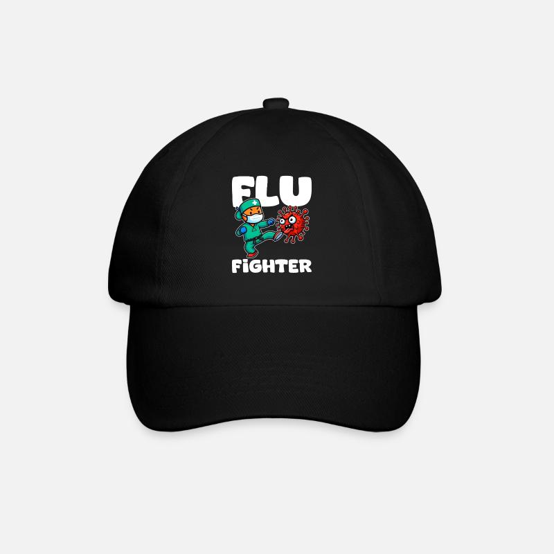 COMBATTANT DE LA GRIPPE - CADEAU INFIRMIÈRE - Casquette classique - noir/noir