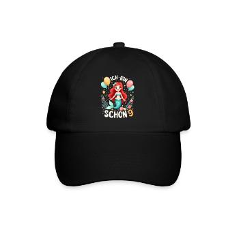 J’ai déjà 9 ans Sirène Birthday Girl - Casquette classique - noir/noir - Devant