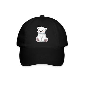 Polar Bear Illustration – Arctic Animal Motif - Baseball Cap - black/black - Front