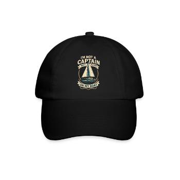Funny Saying Captain Boat Nautical Sailing - Baseball Cap - black/black - Front