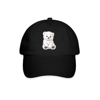 Polar Bear Illustration – Arctic Animal Motif - Baseball Cap - black/black - Front