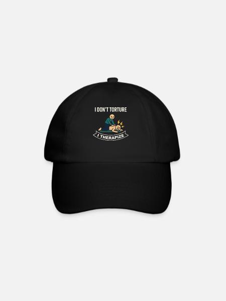Physiotherapie Ich Quäle Nicht Ich Therapiere - Baseballkappe - Schwarz/Schwarz